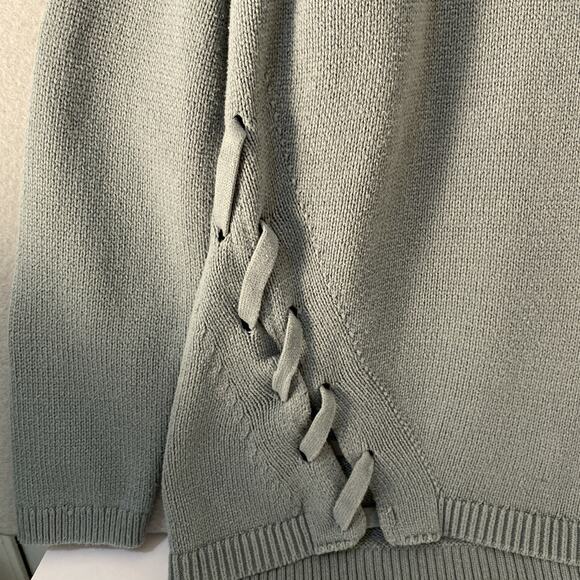 Rock & Republic Women's Knit Sweater XL Long Sleeve Green Crew Neck - Picture 3 of 7